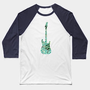 S-Style Electric Guitar Leaves Pattern Baseball T-Shirt